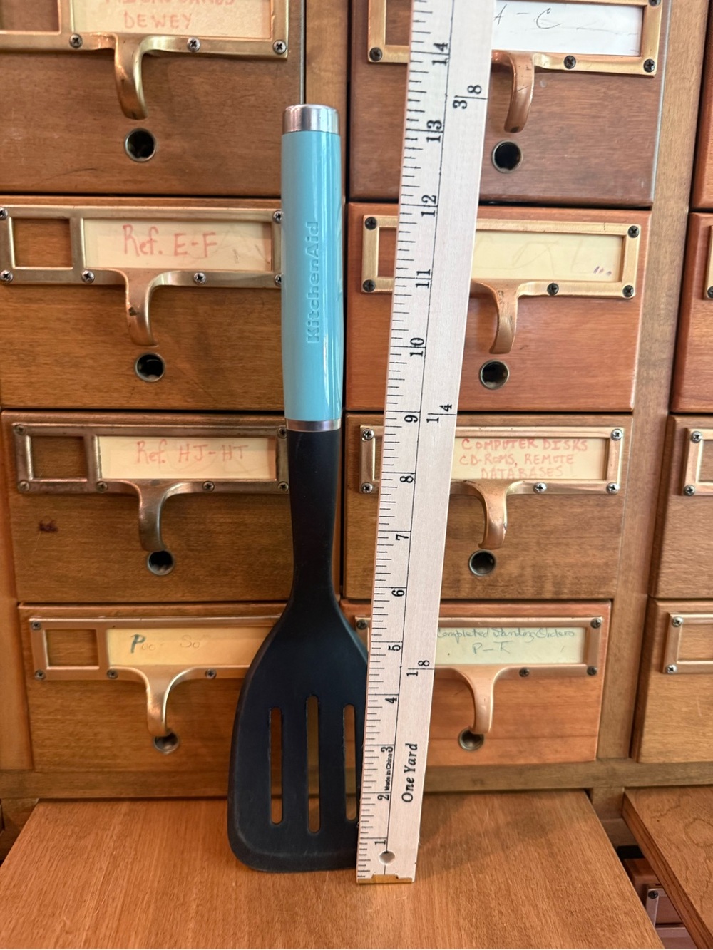 KitchenAid Aqua Sky Turquoise Slotted Turner Spatula 14”